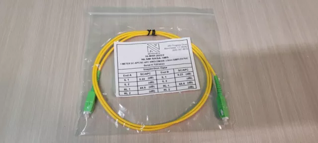 (QTY. 10) 1 METER SC-APC/SC-APC SM 3.0mm Simplex PVC Fiber Optic Patch Cable