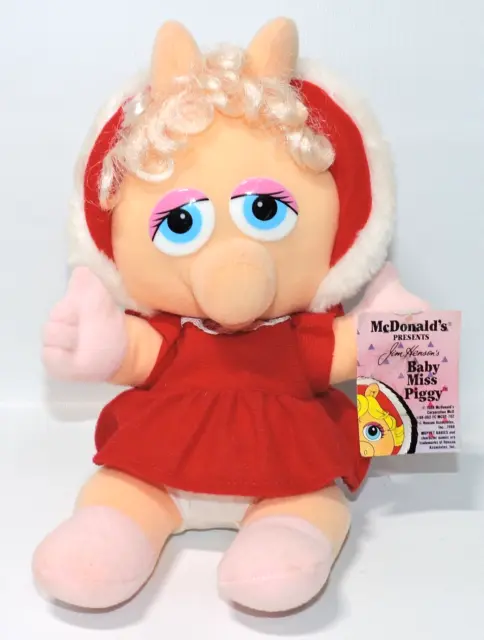 VTG 1988 McDonalds Jim Henson BABY MISS PIGGY Plush Toy Muppet Babies w/ Tag NWT