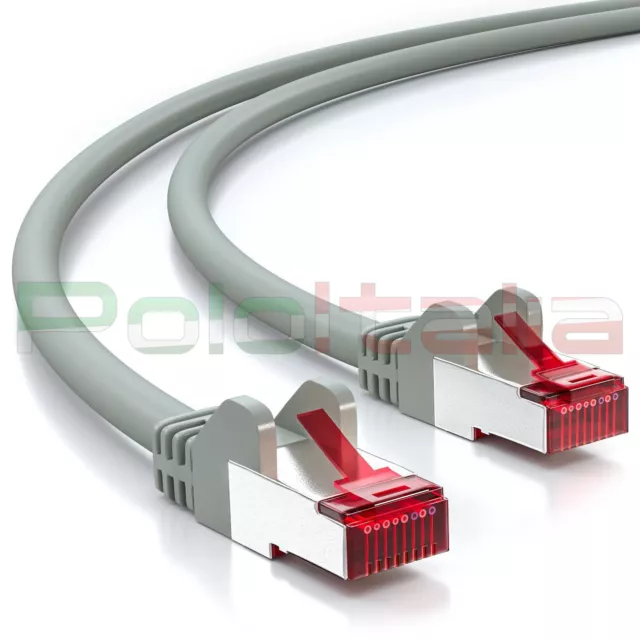 Cavo 0,5m di RETE Ethernet Lan Schermato Cat 6 S/FTP RJ45 patch cord plug tv pc