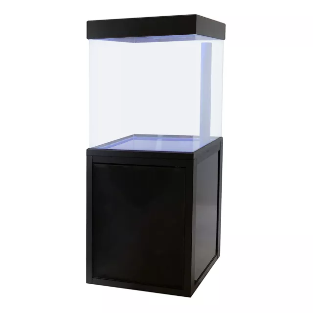 Aquarium 40 Gallon Tempered Transparent Glass with LED Light, Black Fish Tank