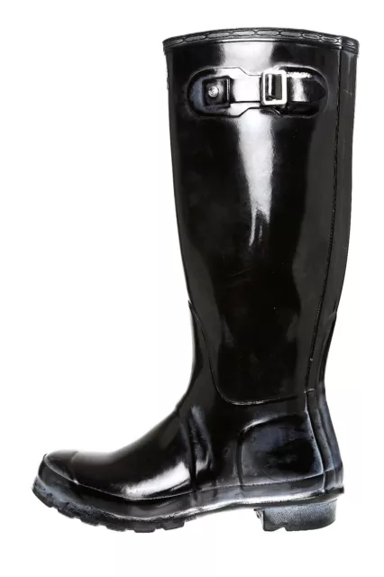 Hunter Original High Gloss Boot Black Unisex Sz 6 M 7 F 4100 * 2