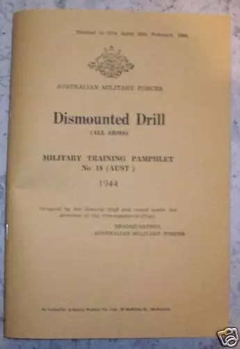 Ww2 Drill Manual 1944 - Reprinted Australian Army Booklet History A5