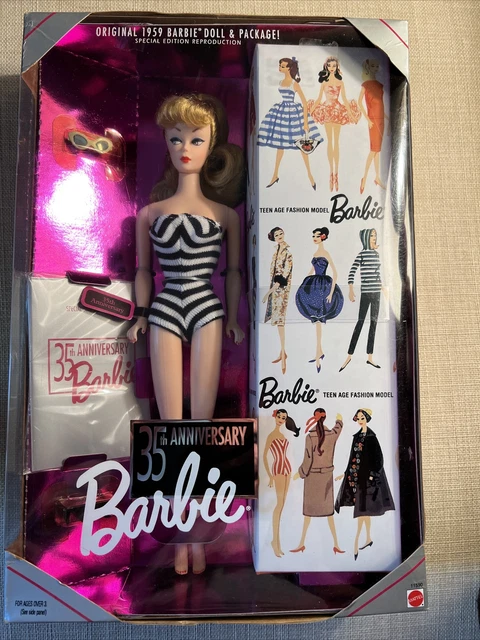 1993 Mattel 35th Anniversary Barbie Doll #11590 Original 1959 Package Special Ed