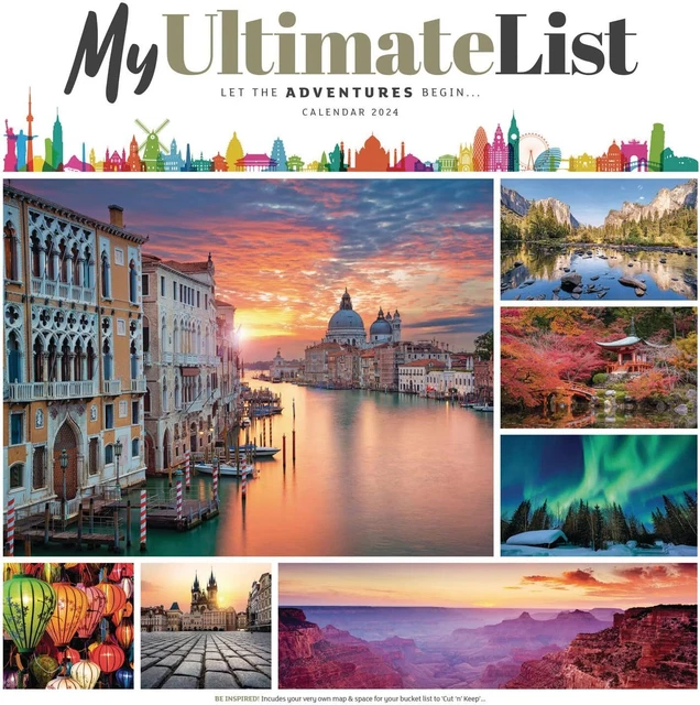 MY ULTIMATE LIST Wall Calendar 2024 13.37 PicClick