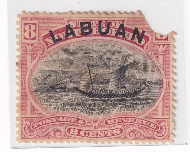 Labuan Stamps  1894 North Borneo Stamps Overprinted "LABUAN" -8C -Malay Dhow