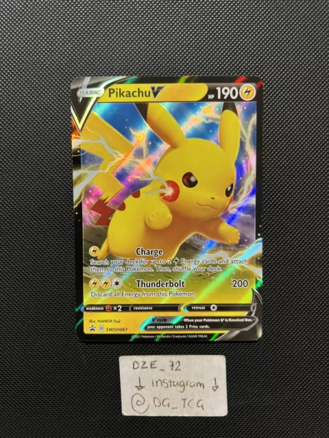 Pokemon Shining Fates - Pikachu V - SWSH061 V - Black Star Promo -Not JUMBO-M/NM