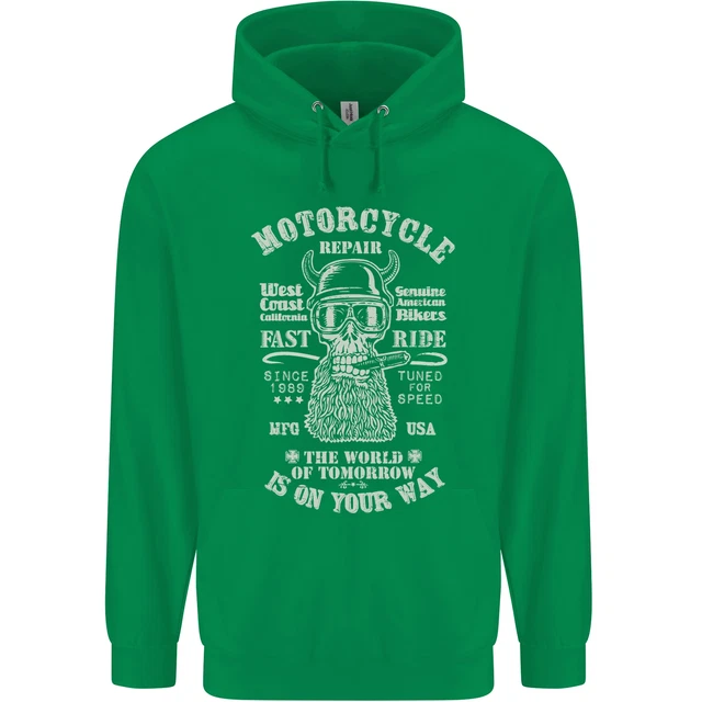 Felpa con cappuccio riparazione moto biker bambini 8