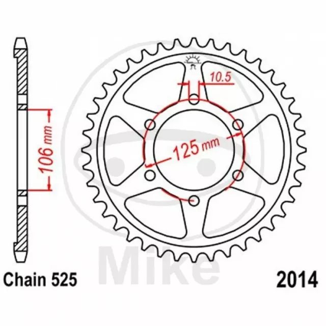 Engrenage Z47 525 Argent D. Int. 106 727.03.41 Triumph 675 Daytona 2006-2013