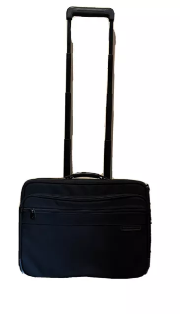 Briggs & Riley Travelware Rolling Brief Black 17”x13”x 8” Wheel Carry On Luggage