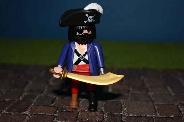 Lot De 2 Figurines Playmobil Pirates - Chapeau Tricorne, Officier, Soldat, Occasion, Thème Médiéval