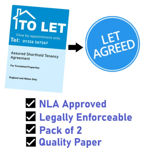 Tenancy Agreement - Furnished Properties | 2 Copies | NLA | Same Day Dispatch