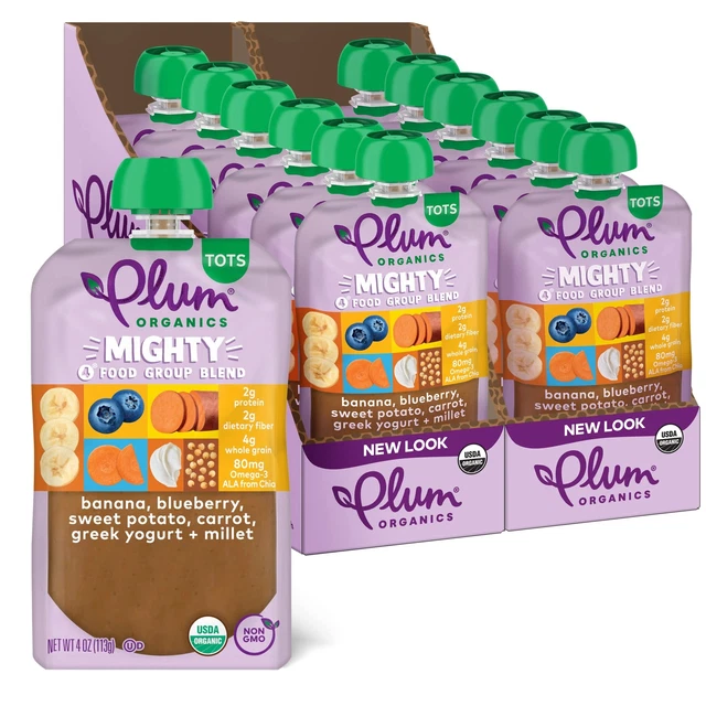 Plum Organics | Mighty Food Group Blend | Organic Baby Food Meals [12+ Months...