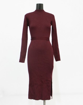 Fortune + Ivy Women's Stitch Fix Maeve Midi Sweater Dress KH4 Dark Purple Small