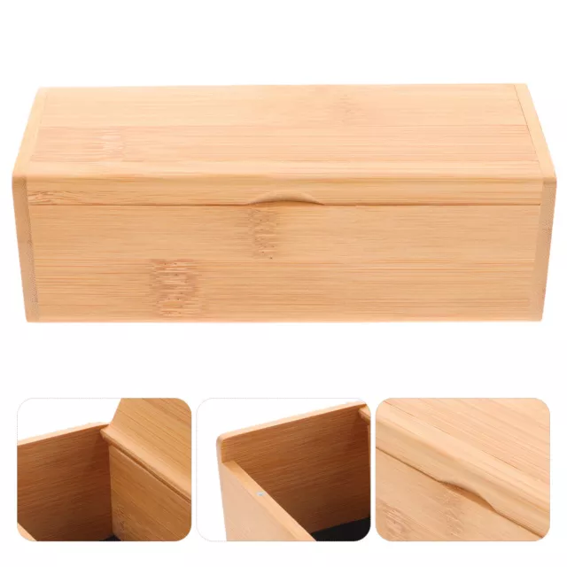 Bamboo Wood Storage Box Vintage Keepsake Trinket Organizer Gift Case 3