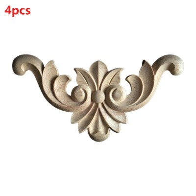 Mumusuki Decalcomania intagliata in Legno Stile Europeo Applique Intaglio del Legno per mobili Armadietto per Porte Cornice Non Verniciata Decorazioni per Porte Mobili per la casa Applique Decor 