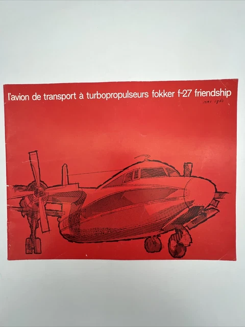 Fokker F.27 Friendship Airline Brochure Vintage