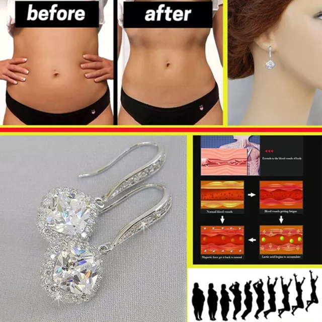 Magnetic Weight Loss Crystal Drop Earrings Fast Lose Weight Keep Slim Earrin#km