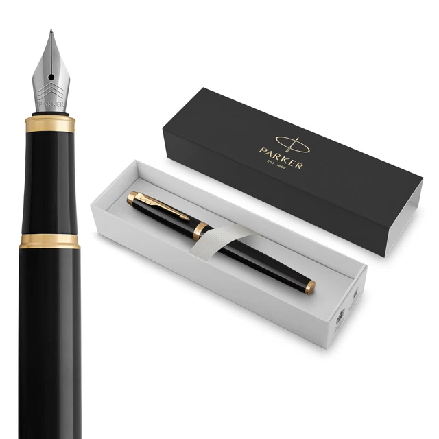 Stylo Plume Jinhao Rouge Laqué - 18KGP, Pointe Moyenne, Pour écriture élégante