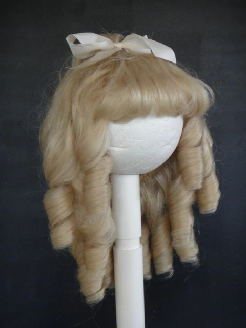 PERRUQUE de poupée blonde en cheveux naturels - 20.5 cm - Doll wig 8.07 HC