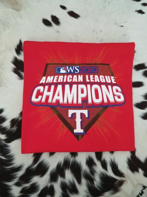 Vintage Texas Rangers American League Champions 2010 Mlb Ws Baseball T-Shirt L