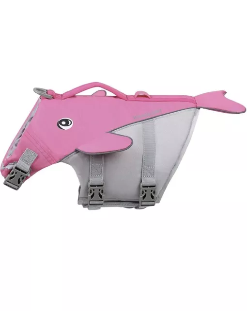 Vivaglory Grande Vida Perro Chaqueta, Ceñido Chaleco Barco Rosa Reflectante L