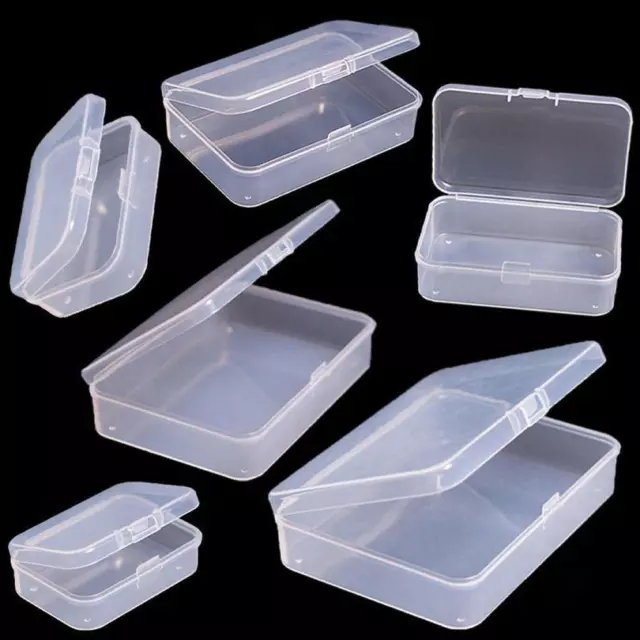 Mini Square Clear Plastic Small Box Jewelry Storage Containers Beads Case Supply