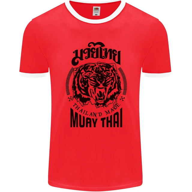 Muay Thai Fighter Warrior MMA Martial Arts Mens Ringer T-Shirt FotL