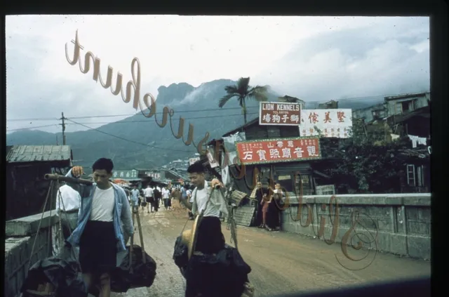 Hong Kong Street Scene Signs People 1950s 35mm Slide