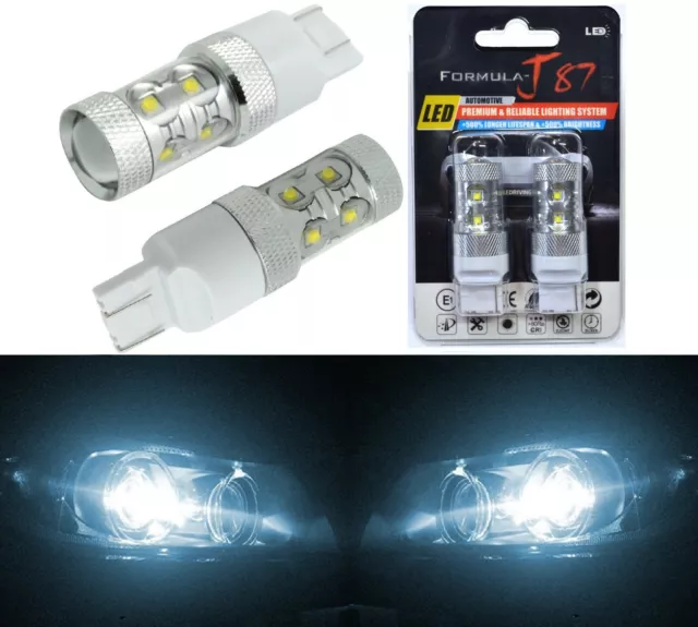 50W Luz LED Resistor Paquete 7440 Blanco 6000K Dos Bombillas Espalda Con Reverso