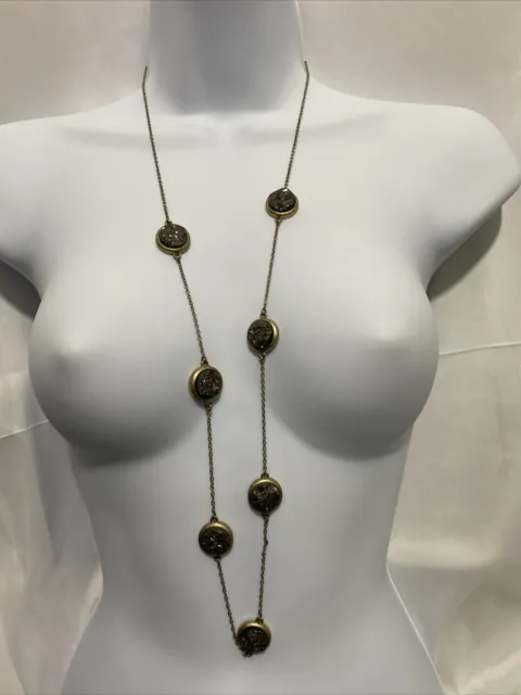 Faux Bronze Druzy Necklace 38-40” Adjustable