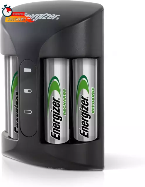 Energizer Rechargeable AA and AAA Battery Charger (Recharge Pro) with 4 AA NiMH