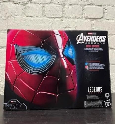 Marvel Legends Iron Spider Electronic Helmet - 1:1 Scale, LED Light-Up Eyes, Red & Blue Lights, Adult Size