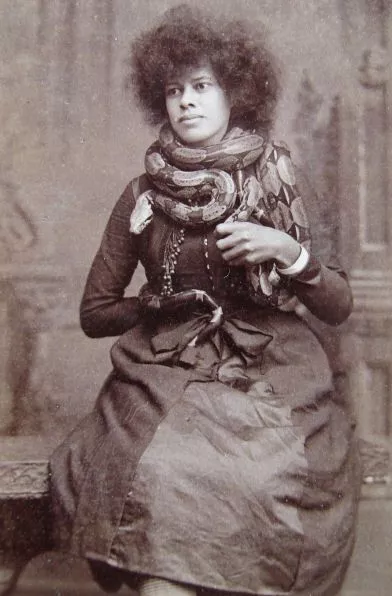 Antique Freak Show Circus Snake Lady Photo 1266b Oddleys Strange & Bizarre