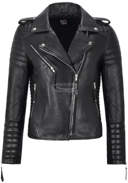 BLACK LEATHER JACKET Ladies Size 10 Star Julian Macdonald Debenhams Red Rose. 10.00 PicClick UK
