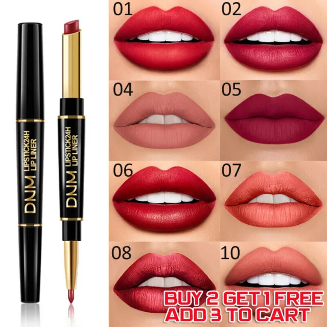 Double Head Lipstick Lip Liner Waterproof Pencil / Pen Matte Long Lasting Makeup