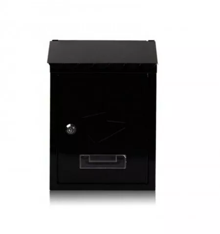 Buzon exterior negro de metal para paqueteria correo de pared kmt