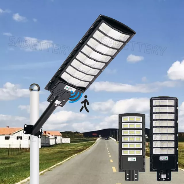 LED Solar Straßenlampe mit Bewegungsmelder Straßenlaterne Fluter 1200W/1600W DE