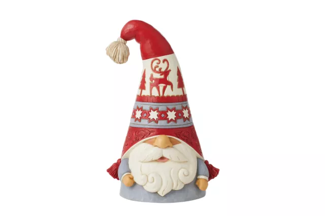 Enesco Jim Shore Heartwood Creek Nordic Noel Gnome Flap Hat Figurine 8.7 Inch