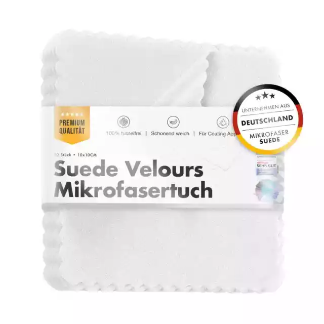 10x ChemicalWorkz Suede Tuch Applikator Keramikversiegelung White Towel Pack Set