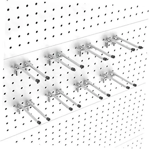 unp POETISKE Double Arm Pegboard Hooks 4 Inch, 8PC Heavy Duty Peg Board Hooks,