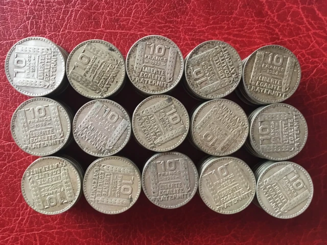 Lot De 150 pièces de 10 Francs en Argent Turin