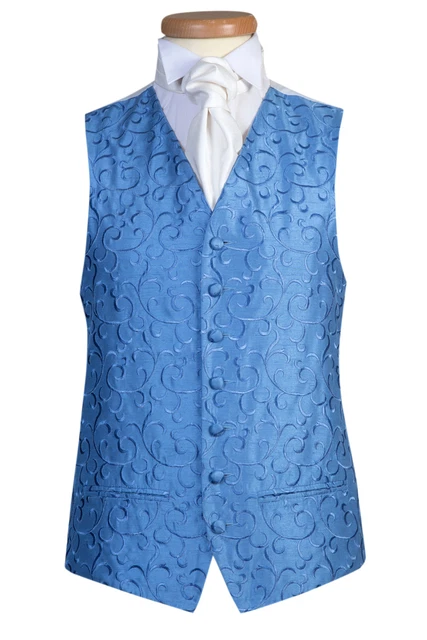 Uomo E Paggetto Ragazzi Blu Bell Mulinello Vestito da Matrimonio PANCIOTTO 2XL