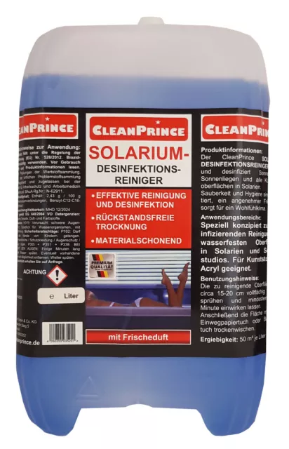 Solarium - Reiniger 2 Liter Desinfektion Reinigungsmittel Hygiene Solarien blau