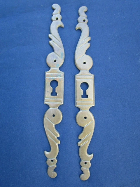 Lot De 3 Entrées De Serrure Laiton – Style Louis XV, 12,5 X 7,7 Cm, état Neuf