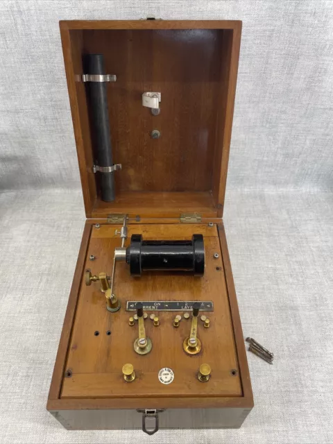 Vintage Electrotherapy Machine 'Schall & Son' Electric Shock Device in mahogany