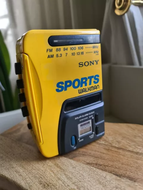 SONY WM-BF58 Sports Walkman, AM/FM Radio Cassette Player with Solar Alarm Clock