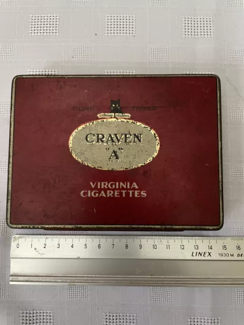 Vintage Cigarette Tin Craven A  Fifty Cork Tipped Cigarettes