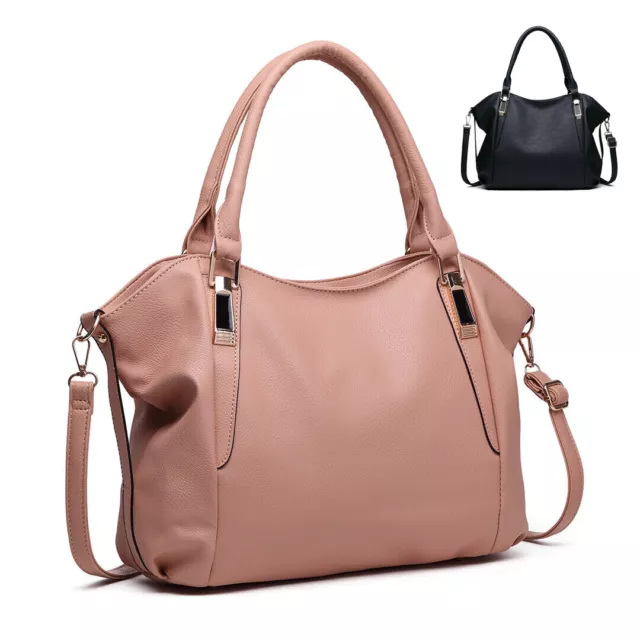 Ladies Designer Soft Faux Leather Slouchy Hobo Handbag Tote Shoulder Bag