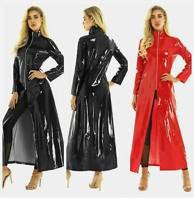 Womens Sexy Lingerie Catsuit Leather Long Sleeve Club Wear PVC Wet Look bodysuit