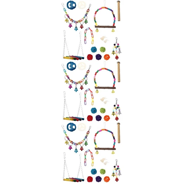 45 piezas Loro interactivo juguete loro jaula accesorios